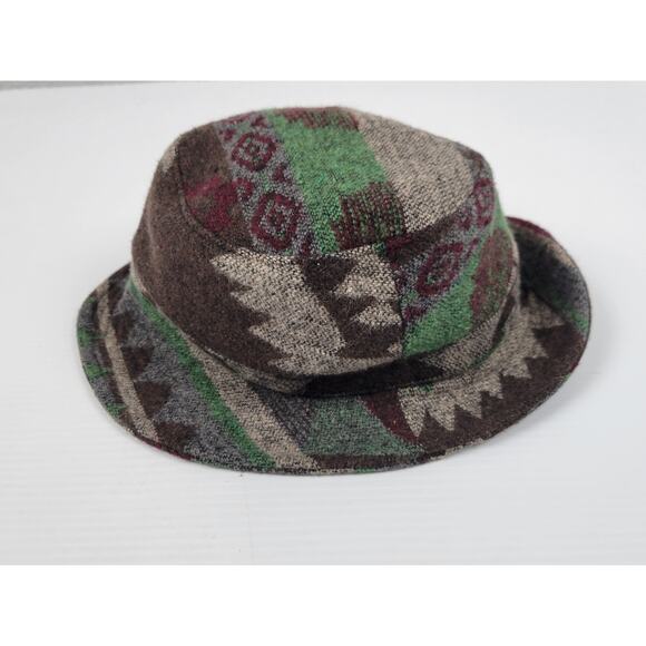 Ruth & Boaz Wool Blend Aztec Unisex One Size Sun‎ Bucket Hat Brown Green - Picture 6 of 9